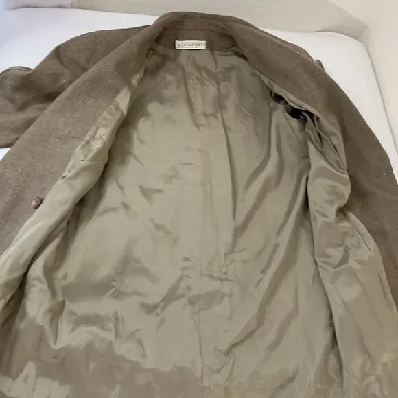 Vintage 100% Wool Double Breasted Peacoat Women 10 Brown‎ Pockets Quiet Luxury